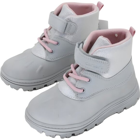 Carter's Gray Ankle Boots for Girls with Hook-and-Loop Strap US 11 - Picture 2 of 6